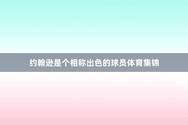 约翰逊是个相称出色的球员体育集锦