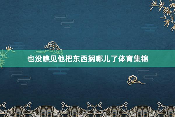 也没瞧见他把东西搁哪儿了体育集锦