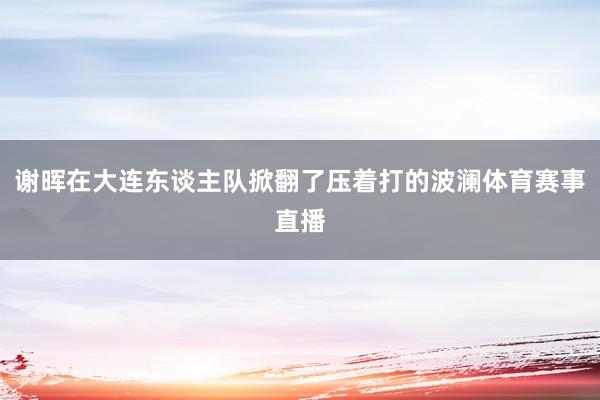 谢晖在大连东谈主队掀翻了压着打的波澜体育赛事直播