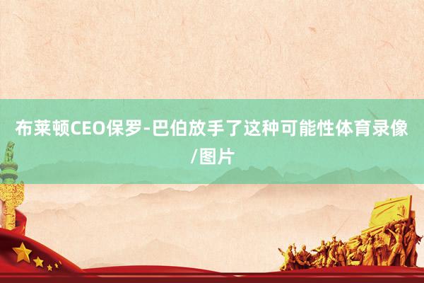 布莱顿CEO保罗-巴伯放手了这种可能性体育录像/图片