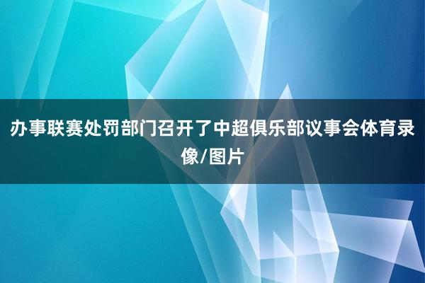 办事联赛处罚部门召开了中超俱乐部议事会体育录像/图片