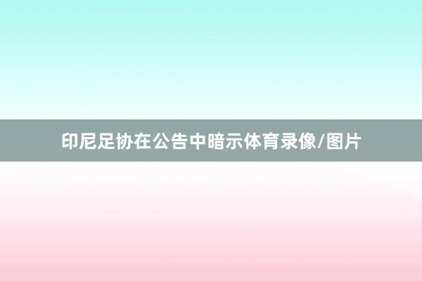 印尼足协在公告中暗示体育录像/图片